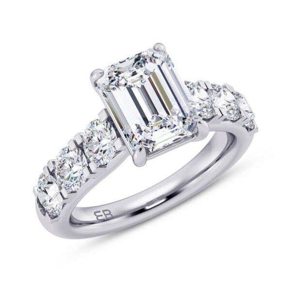 Bold Emeraldo Lab Diamond Engagement Ring