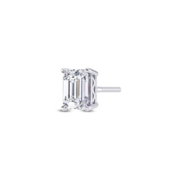 Emerald Trellis Men's Solitaire Earring