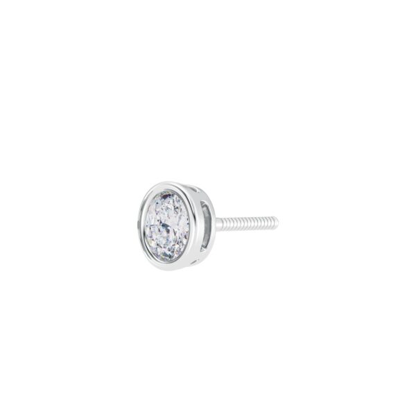 Oval Glamour Men's Solitaire Earring