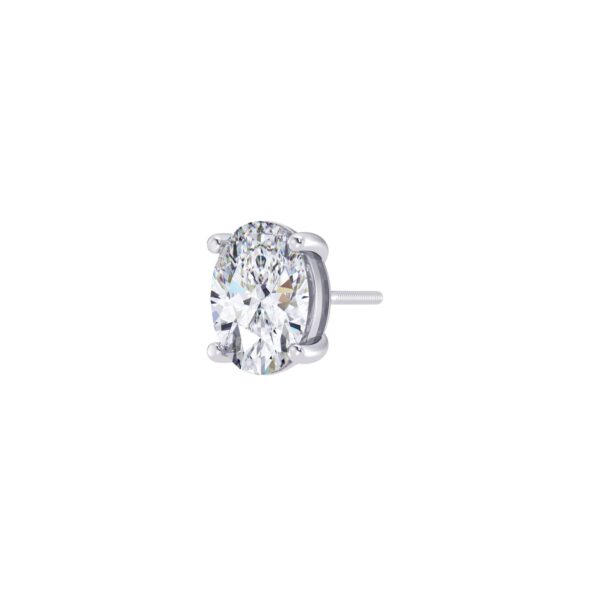 Majestic Oval Men's Solitaire Earring