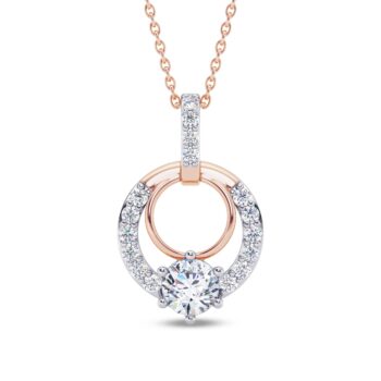 Cresent Solitaire Diamond Pendant