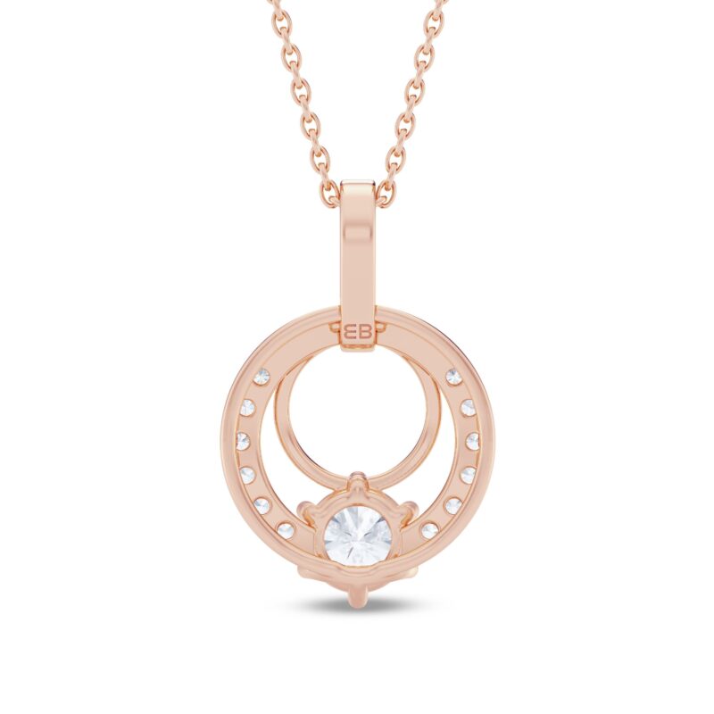 Cresent Solitaire Diamond Pendant