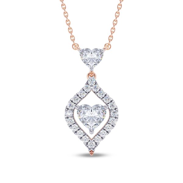 Heart Duo Embrace Diamond Pendant