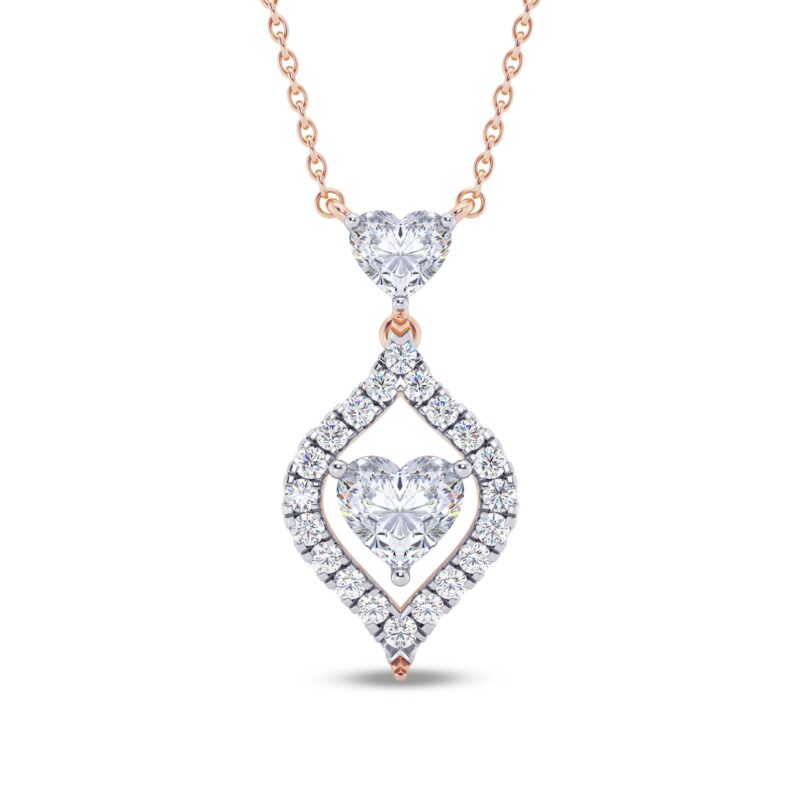 Heart Duo Embrace Diamond Pendant