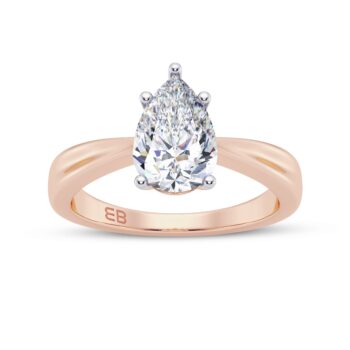 Classic Pear Solitaire Ring