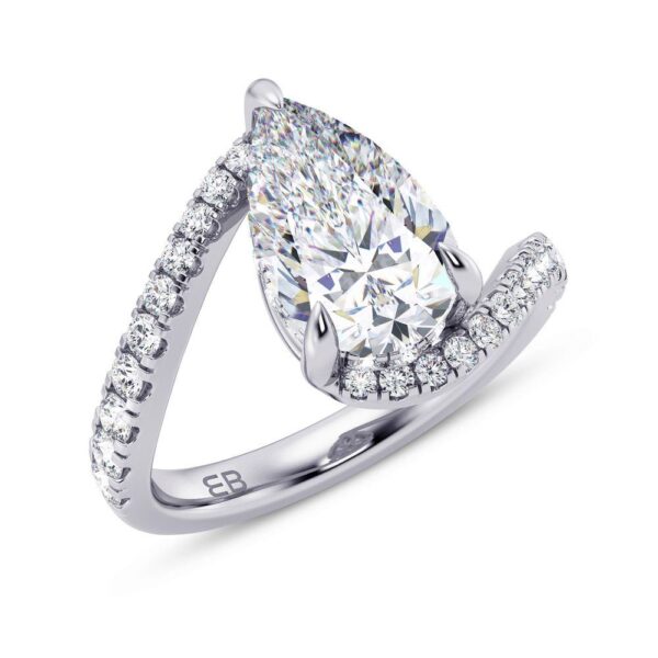 Pear-fect Stroke Lab Diamond Engagement Ring