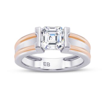 Asscher Men's Lab Diamond Ring