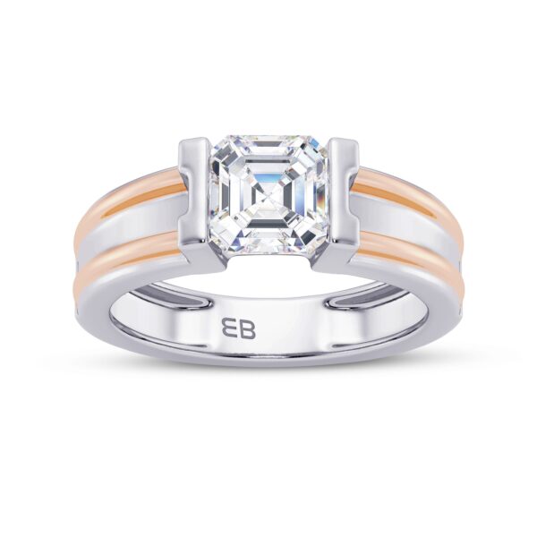 Asscher Men's Diamond Ring