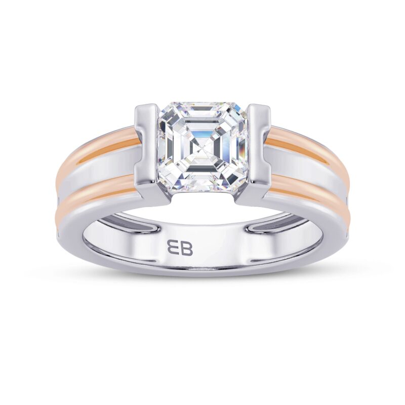 Asscher Men's Lab Diamond Ring