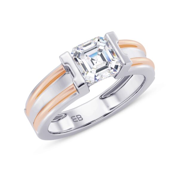 Asscher Men's Lab Diamond Ring