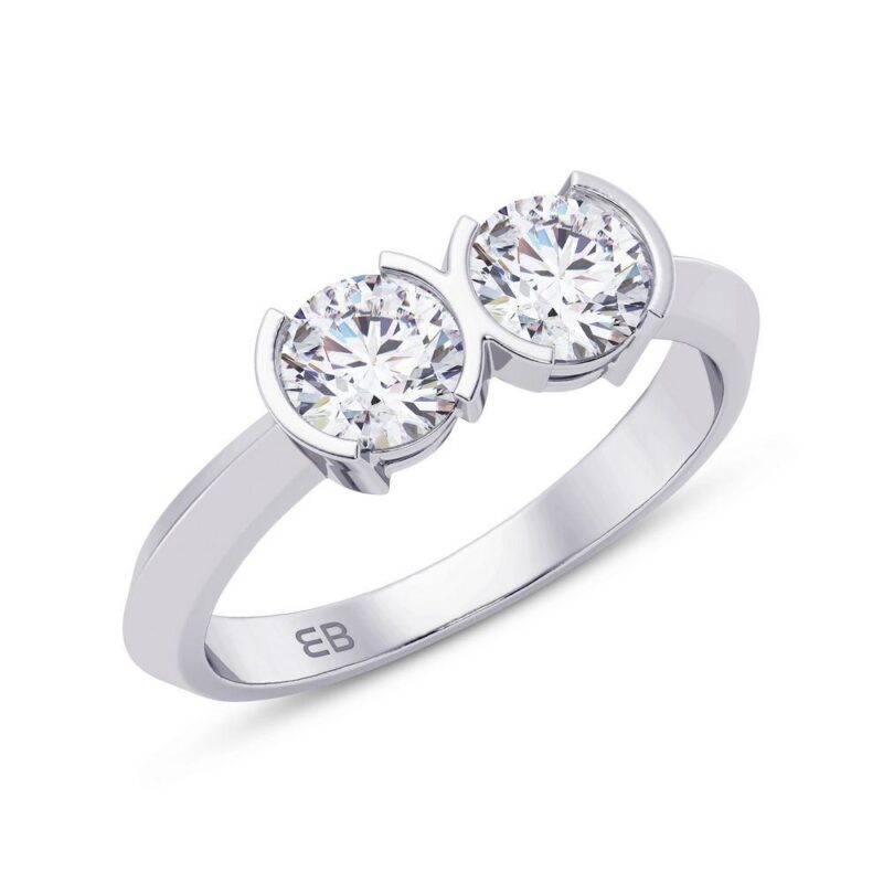 Round Embrace Two Stone Ring