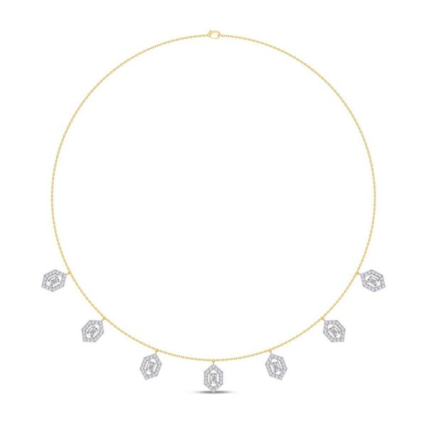 Radiant Diamond Station Necklace