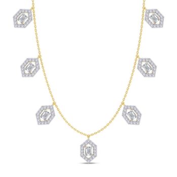 Emerald Diamond Station Necklace