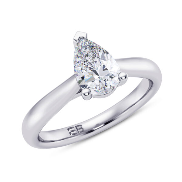 Majestic Pear Solitaire Ring