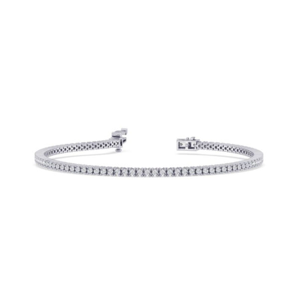 0.02 cts each Square Prong Tennis Bracelet