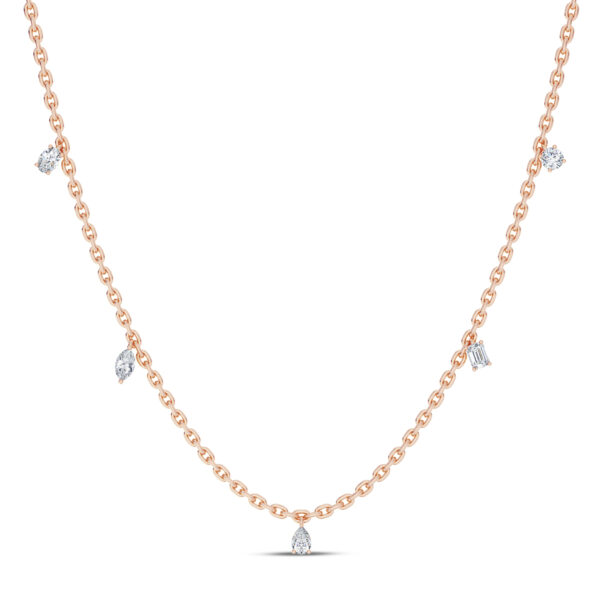 Fancy Mix Diamond Station Necklace