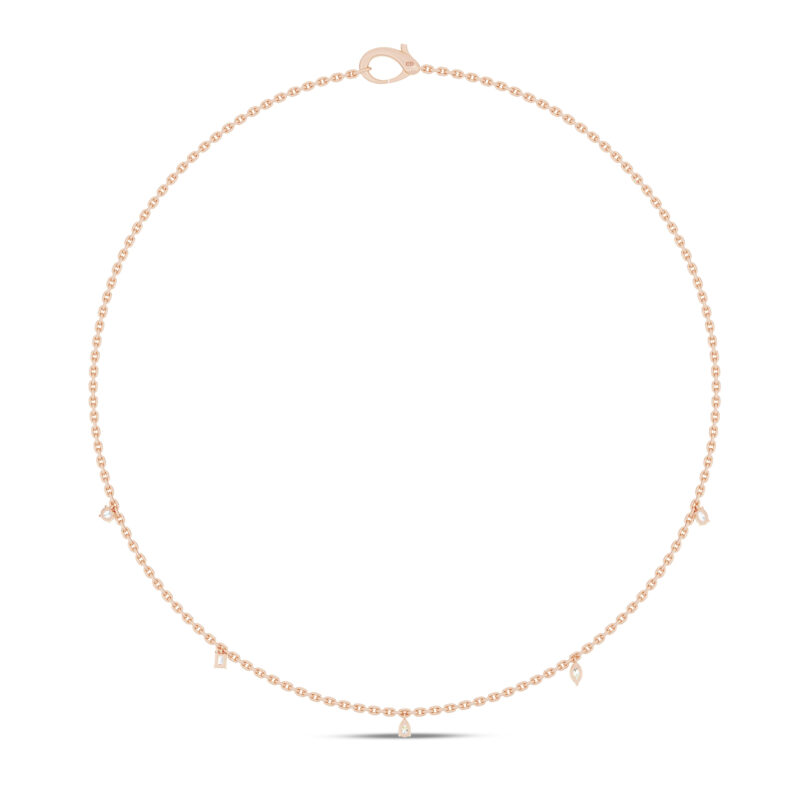 Fancy Mix Diamond Station Necklace