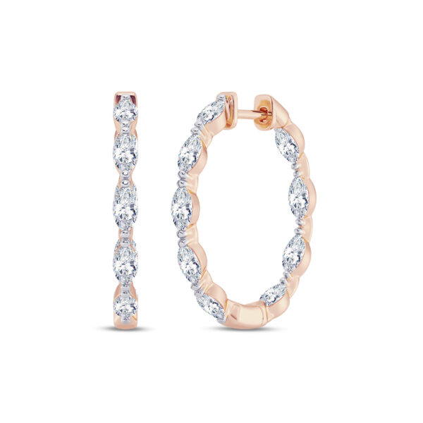 Petite Marquise Inside Outside Diamond Hoop