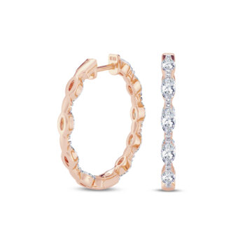 Petite Marquise Inside Outside Diamond Hoop