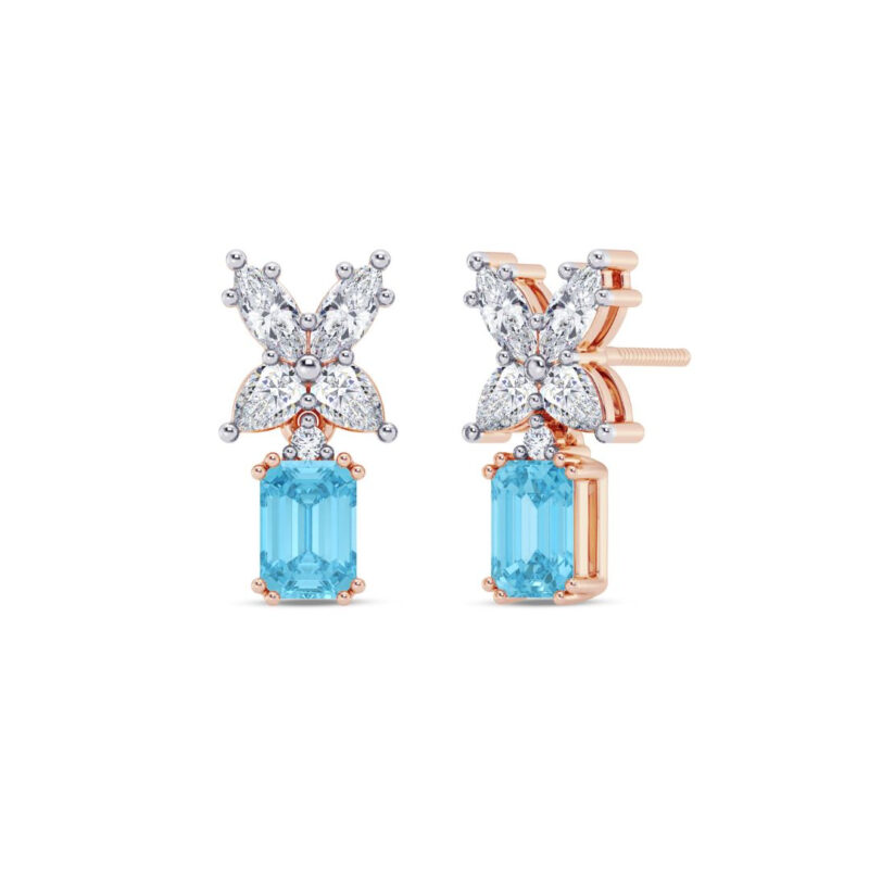 Fleur Dainty Aqua Earring