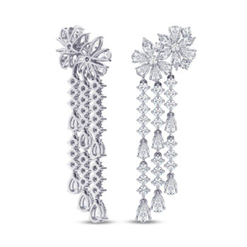 Duo Floral Diamond Dangler Earring