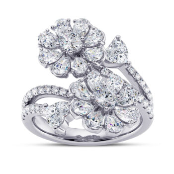 Floral Duet Diamond Ring