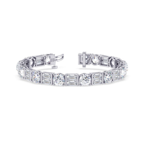 Duo Baguettes & Round Tennis Bracelet