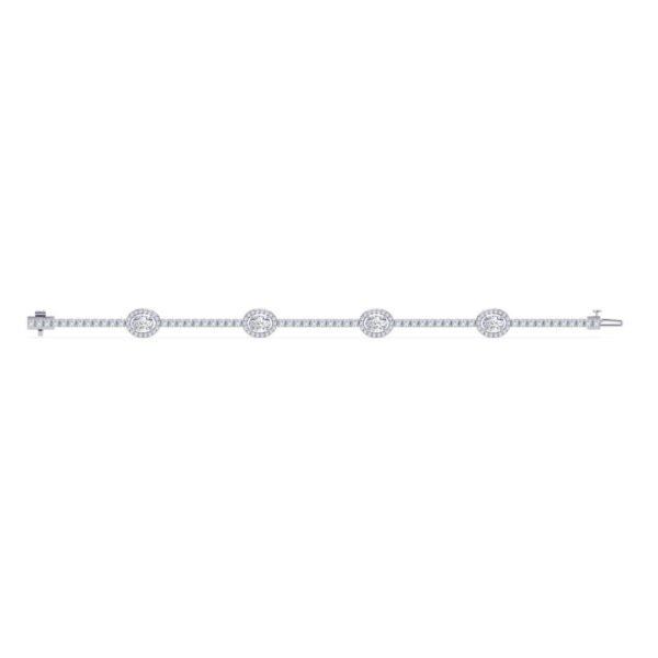 Oval Halo Station Tennis Bracelet