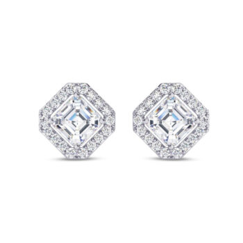 Striking Asscher Halo Earring