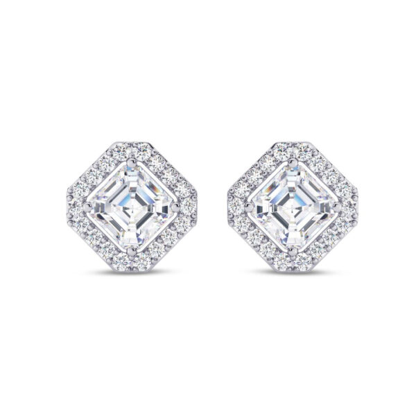 Striking Asscher Halo Earring