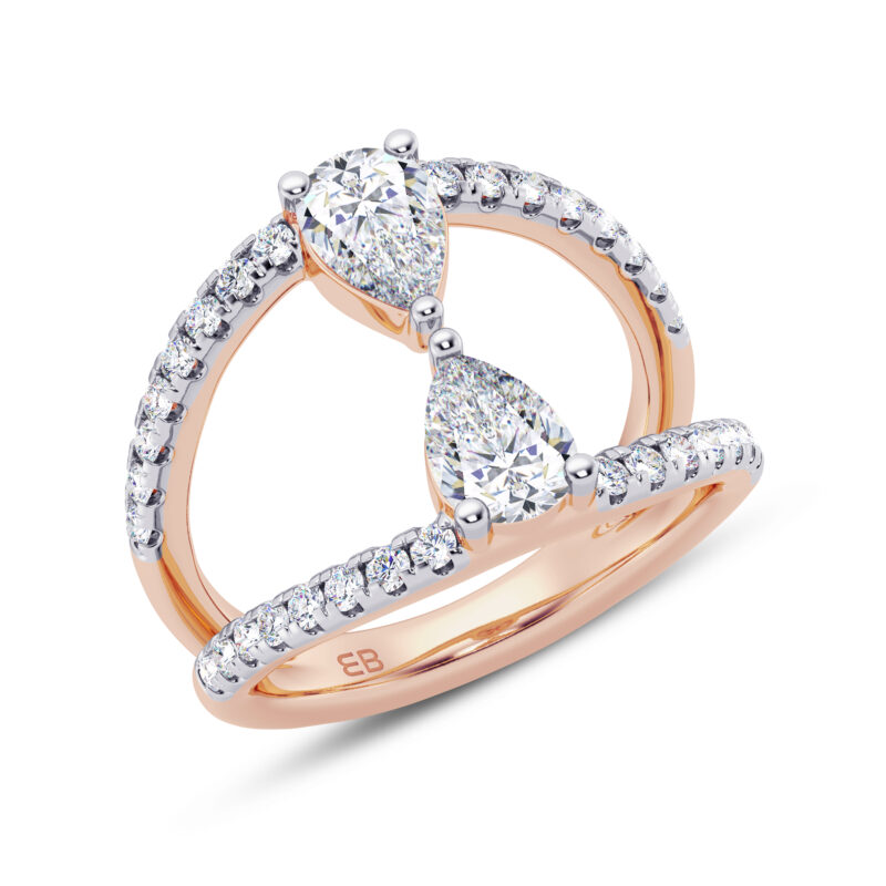 Twin Pear-fect Fashion Ring