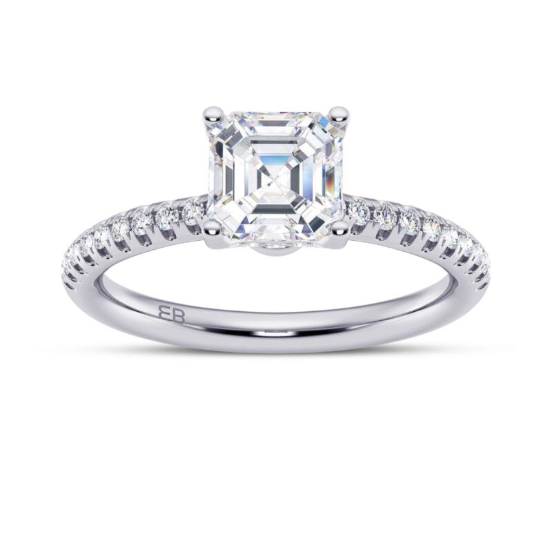 Tulip Asscher Engagement Ring