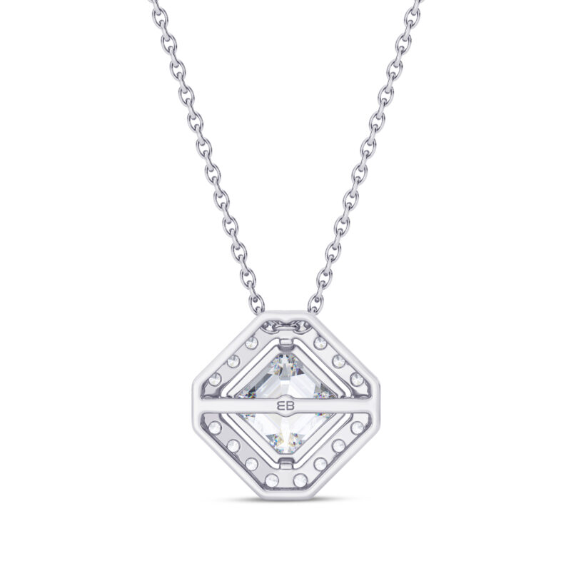 Striking Asscher Halo Pendant