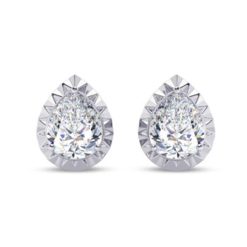 Pear Trellis Diamond Earring