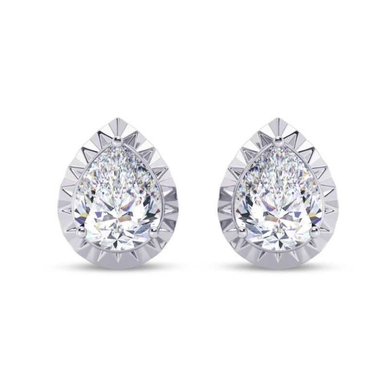 Pear Trellis Diamond Earring