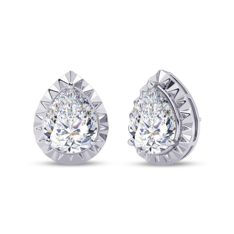 Pear Trellis Diamond Earring