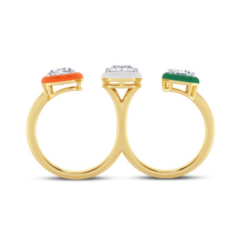 Tricolour Two Finger Ring