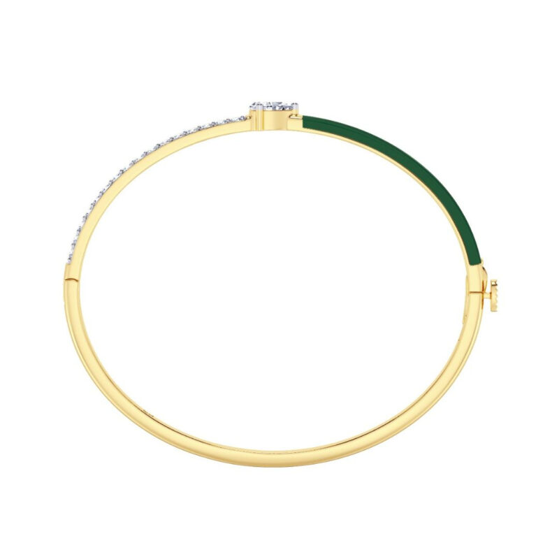 Green 0.50 ct Pear Diamond Bangle