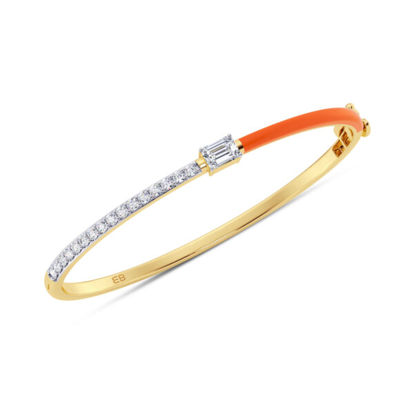 Orange 0.60 ct Emerald Diamond Bangle