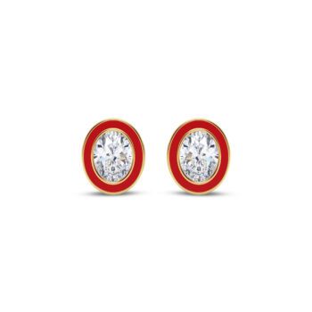 Red 1 ct each Oval Earring