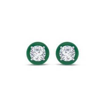 Green 1 ct each Round Earring