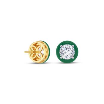 Green 1 ct each Round Earring