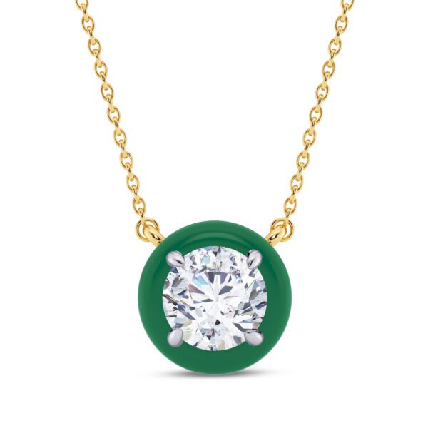 Green 1 ct Round Pendant