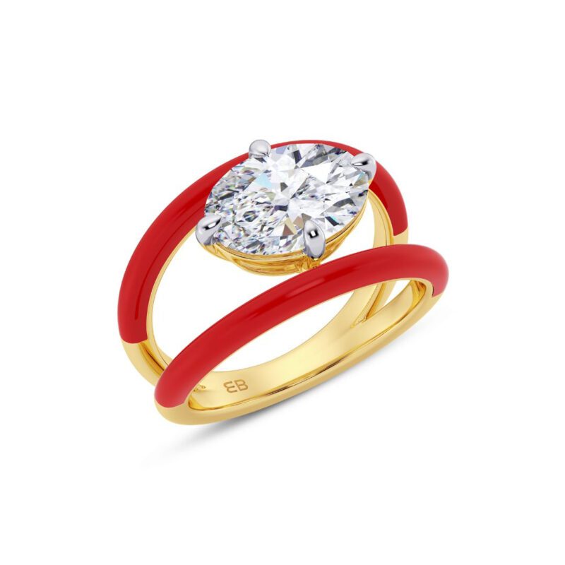 Red 2 ct Oval Open Ring