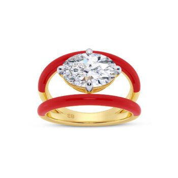 Red 2 ct Oval Open Ring