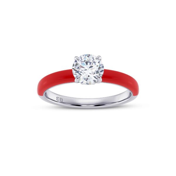 Red 0.75 cts Round Ring