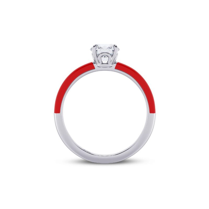 Red 0.75 cts Round Ring