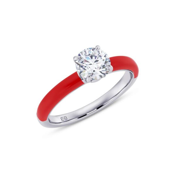 Red 0.75 cts Round Ring