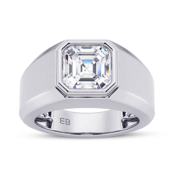 Bold Asscher Men's Diamond Ring