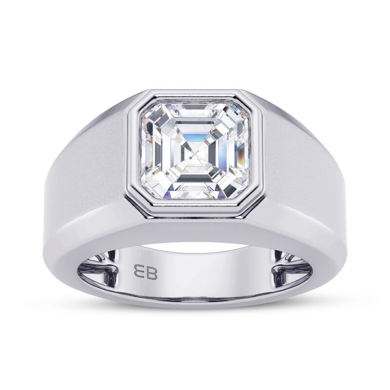 Bold Asscher Men's Lab Diamond Ring